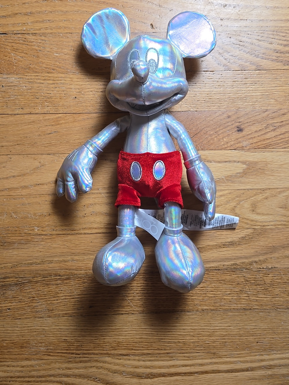 Disney 100th Anniversary holographic Mickey Mouse stuffed toy